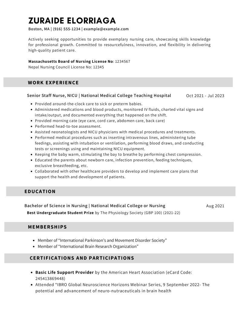 best nursing resume template